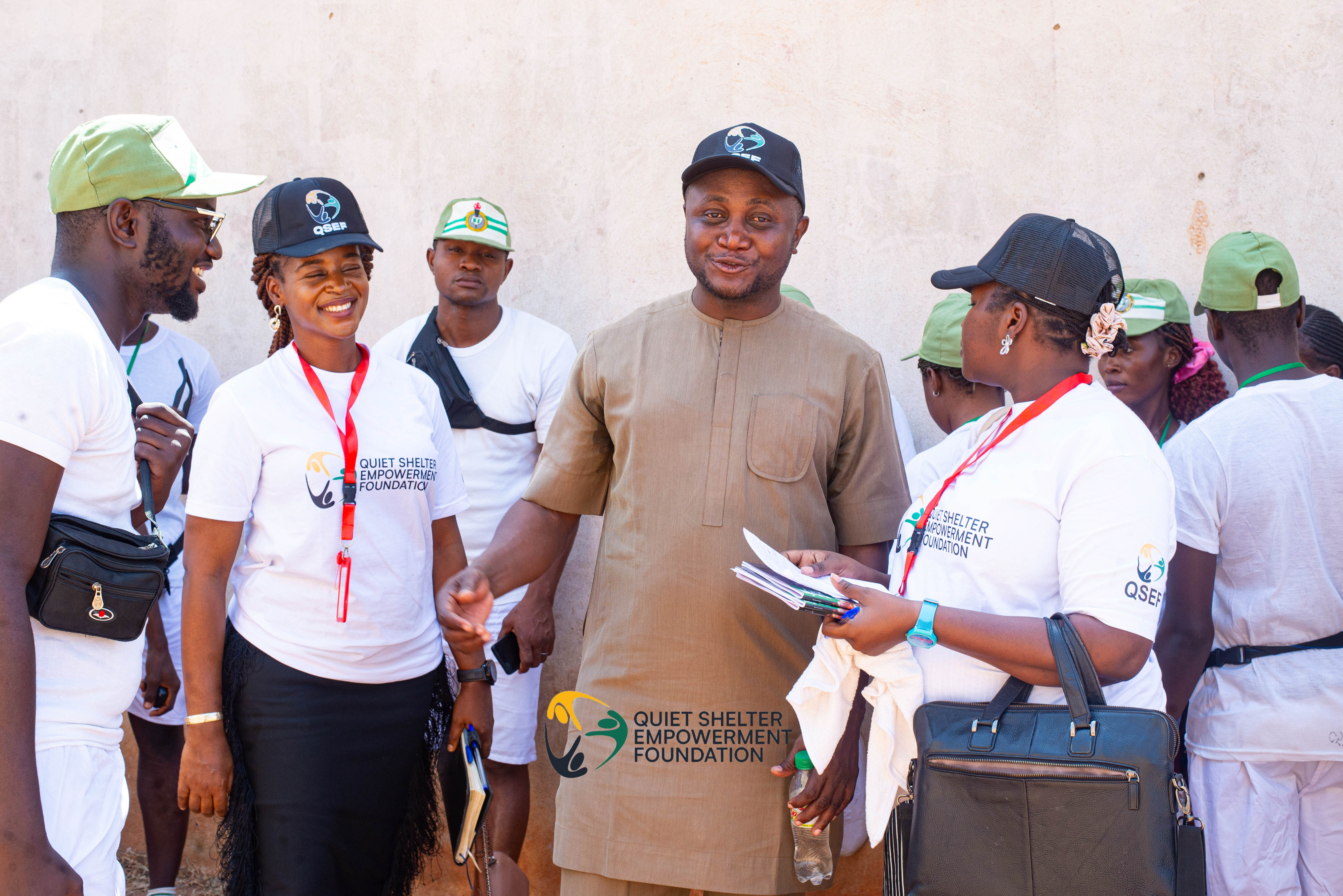 The QuiSEF team welcoming corps members at the orientation camp
